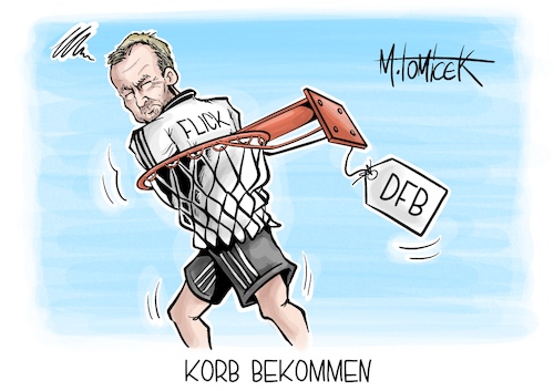 Cartoon: Korb bekommen (medium) by Mirco Tomicek tagged dfb,hansi,flick,fußball,mannschaft,bundestrainer,trainer,fußballbundestrainer,entlassen,basketball,wm,deutschland,deutsche,weltmeister,weltmeisterschaft,dbb,korb,sport,cartoon,karikatur,pressekarikatur,mirco,tomicek,dfb,hansi,flick,fußball,mannschaft,bundestrainer,trainer,fußballbundestrainer,entlassen,basketball,wm,deutschland,deutsche,weltmeister,weltmeisterschaft,dbb,korb,sport,cartoon,karikatur,pressekarikatur,mirco,tomicek