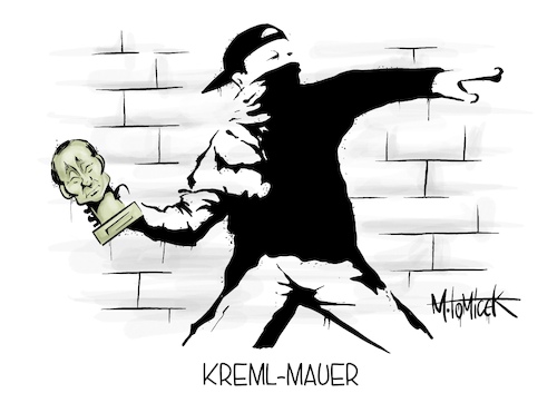 Cartoon: Kreml-Mauer (medium) by Mirco Tomicek tagged wladimir,putin,teilmobilmachung,mobilisierung,soldaten,soldat,wehrpflicht,russland,ukraine,krieg,kreml,proteste,protest,demos,demonstration,auf,die,straße,flüge,banksy,ausgebrucht,karikatur,pressekarikatur,cartoon,mirco,tomicek,wladimir,putin,teilmobilmachung,mobilisierung,soldaten,soldat,wehrpflicht,russland,ukraine,krieg,kreml,proteste,protest,demos,demonstration,auf,die,straße,flüge,banksy,ausgebrucht,karikatur,pressekarikatur,cartoon,mirco,tomicek