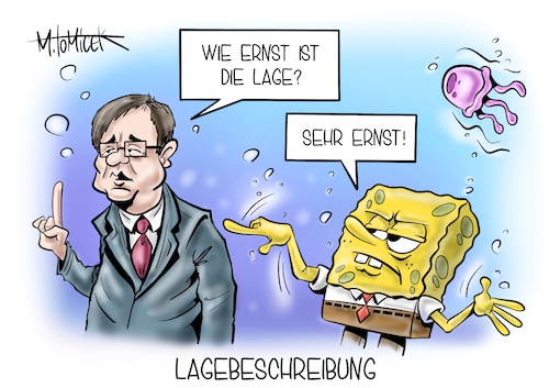 Cartoon: Lagebeschreibung (medium) by Mirco Tomicek tagged armin,laschet,unwetter,wetter,regen,starkregen,flut,überflutung,hochwasser,wasser,wassermassen,katastrophen,katastrophenregion,nrw,nordrhein,westfalen,westen,csu,cdu,union,kloster,seeon,spongebob,schwammkopf,cartoon,karikatur,pressekarikatur,mirco,tomicek,armin,laschet,unwetter,wetter,regen,starkregen,flut,überflutung,hochwasser,wasser,wassermassen,katastrophen,katastrophenregion,nrw,nordrhein,westfalen,westen,csu,cdu,union,kloster,seeon,spongebob,schwammkopf,cartoon,karikatur,pressekarikatur,mirco,tomicek