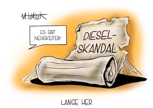 Cartoon: Lange her (medium) by Mirco Tomicek tagged vw,europäische,gerichtshof,gericht,illegal,software,manipulation,abgaswerte,abgas,gas,diesel,skandal,dieselskandal,auto,autoindustrie,schummel,schummelsoftware,volkswaagen,fahrzeuge,autos,kfz,eugh,verschmutzung,umwelt,natur,umweltverschmutzung,cartoon,karikatur,pressekarikatur,mirco,tomicek,vw,europäische,gerichtshof,gericht,illegal,software,manipulation,abgaswerte,abgas,gas,diesel,skandal,dieselskandal,auto,autoindustrie,schummel,schummelsoftware,volkswaagen,fahrzeuge,autos,kfz,eugh,verschmutzung,umwelt,natur,umweltverschmutzung,cartoon,karikatur,pressekarikatur,mirco,tomicek