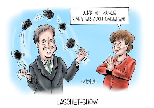 Cartoon: Laschet-Show (medium) by Mirco Tomicek tagged armin,laschet,angela,merkel,bundeskanzlerin,nrw,zeche,zollverein,besuch,gast,ruhrgebiet,ruhrpott,kanzlerfrage,kanzler,kanzlerkandidat,cartoon,karikatur,mirco,tomicek,armin,laschet,angela,merkel,bundeskanzlerin,nrw,zeche,zollverein,besuch,gast,ruhrgebiet,ruhrpott,kanzlerfrage,kanzler,kanzlerkandidat,cartoon,karikatur,mirco,tomicek