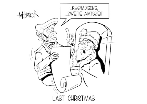 Cartoon: Last Christmas (medium) by Mirco Tomicek tagged donald,trump,us,usa,präsident,präsidentschaftswahl,wahl,wahlen,wähler,auszählungen,joe,biden,begnadigung,begnadigungen,anwalt,anwälte,weihnachten,weihnachtsmann,weihnachtszeiten,weihnachtswünsche,wünsche,geschenke,geschenk,weihnachtsgeschenk,heiligabend,bescherung,cartoon,karikatur,pressekarikatur,mirco,tomicek,amtszeit,amt,donald,trump,us,usa,präsident,präsidentschaftswahl,wahl,wahlen,wähler,auszählungen,joe,biden,begnadigung,begnadigungen,anwalt,anwälte,weihnachten,weihnachtsmann,weihnachtszeiten,weihnachtswünsche,wünsche,geschenke,geschenk,weihnachtsgeschenk,heiligabend,bescherung,cartoon,karikatur,pressekarikatur,mirco,tomicek,amtszeit,amt