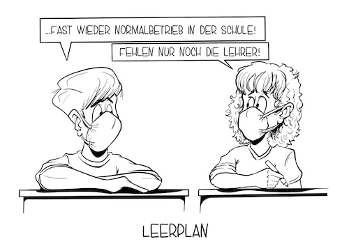 Cartoon: Leerplan (medium) by Mirco Tomicek tagged schule,schüler,corona,covid19,lehrer,lehrermangel,problem,problematisch,unterricht,präsenzunterricht,schulen,masken,maskenpflicht,virus,reiserückkehrer,urlaub,schulstart,schulanfang,klasse,lehrplan,karikatur,cartoon,mirco,tomicek,schule,schüler,corona,covid19,lehrer,lehrermangel,problem,problematisch,unterricht,präsenzunterricht,schulen,masken,maskenpflicht,virus,reiserückkehrer,urlaub,schulstart,schulanfang,klasse,lehrplan,karikatur,cartoon,mirco,tomicek