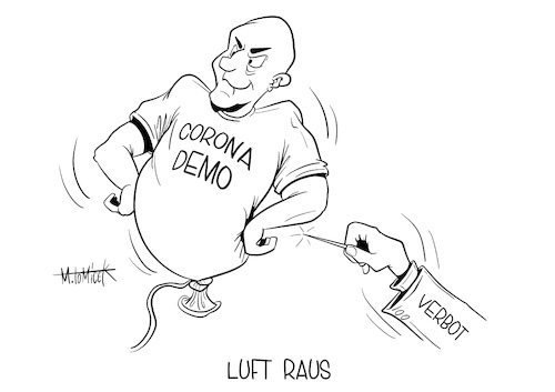 Cartoon: Luft raus (medium) by Mirco Tomicek tagged berlin,corona,demo,demonstration,anti,maßnahmen,hygieneregel,reichsbürger,rechtsextremisten,rechts,nazi,rechtsextremismus,covid19,virus,abstandsregel,leugner,karikatur,cartoon,mirco,tomicek,berlin,corona,demo,demonstration,anti,maßnahmen,hygieneregel,reichsbürger,rechtsextremisten,rechts,nazi,rechtsextremismus,covid19,virus,abstandsregel,leugner,karikatur,cartoon,mirco,tomicek