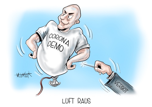 Cartoon: Luft raus (medium) by Mirco Tomicek tagged berlin,corona,demo,demonstration,anti,maßnahmen,hygieneregel,reichsbürger,rechtsextremisten,rechts,nazi,rechtsextremismus,covid19,virus,abstandsregel,leugner,karikatur,cartoon,mirco,tomicek,berlin,corona,demo,demonstration,anti,maßnahmen,hygieneregel,reichsbürger,rechtsextremisten,rechts,nazi,rechtsextremismus,covid19,virus,abstandsregel,leugner,karikatur,cartoon,mirco,tomicek