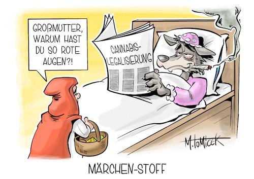 Cartoon: Märchen-Stoff (medium) by Mirco Tomicek tagged bundesrat,cannabis,legalisierung,cannabislegalisierung,legal,hanf,marihuana,kiffen,lauterbach,gesundheit,märchen,stoff,rotkäppchen,karikatur,pressekarikatur,cartoon,mirco,tomicek,bundesrat,cannabis,legalisierung,cannabislegalisierung,legal,hanf,marihuana,kiffen,lauterbach,gesundheit,märchen,stoff,rotkäppchen,karikatur,pressekarikatur,cartoon,mirco,tomicek