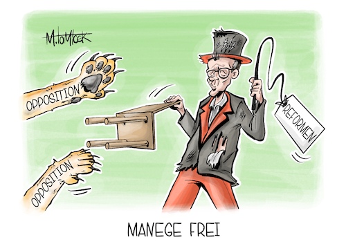 Cartoon: Manege Frei (medium) by Mirco Tomicek tagged friedrich,merz,generaldebatte,debatte,bundestag,haushalt,haushaltsentwurf,bundeshaushalt,finanzen,finanzierung,militär,verteidigung,haushaltslöcher,reformen,reform,herbst,kritik,opposition,koalition,union,spd,afd,bundeskanzler,zirkus,karikatur,pressekarikatur,cartoon,mirco,tomicek,friedrich,merz,generaldebatte,debatte,bundestag,haushalt,haushaltsentwurf,bundeshaushalt,finanzen,finanzierung,militär,verteidigung,haushaltslöcher,reformen,reform,herbst,kritik,opposition,koalition,union,spd,afd,bundeskanzler,zirkus,karikatur,pressekarikatur,cartoon,mirco,tomicek