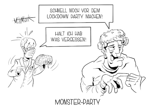 Cartoon: Monster-Party (medium) by Mirco Tomicek tagged corona,covid19,lockdown,shutdown,virus,pandemie,homeoffice,halloween,monster,frankenstein,party,coronaparty,coronabeschränkungen,beschränkungen,maßnahmen,coronamaßnahmen,feier,lock,down,deutschland,cartoon,karikatur,pressekarikatur,mirco,tomicek,corona,covid19,lockdown,shutdown,virus,pandemie,homeoffice,halloween,monster,frankenstein,party,coronaparty,coronabeschränkungen,beschränkungen,maßnahmen,coronamaßnahmen,feier,lock,down,deutschland,cartoon,karikatur,pressekarikatur,mirco,tomicek