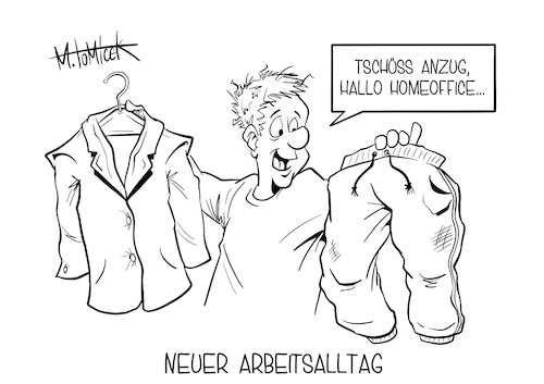 Cartoon: Neuer Arbeitsalltag (medium) by Mirco Tomicek tagged neue,homeoffice,vorgaben,home,office,arbeit,arbeiten,heimarbeit,homeschooling,arbeitgeber,arbeitnehmer,beschäftigte,deutschland,zuhause,heim,haus,pc,computer,online,digital,digitalisiert,web,internet,videochat,videokonferenz,konferenz,jogginghose,hose,jogging,corona,lockdown,shutdown,covid19,pandemie,viren,virus,cartoon,karikatur,pressekarikatur,mirco,tomicek,neue,homeoffice,vorgaben,home,office,arbeit,arbeiten,heimarbeit,homeschooling,arbeitgeber,arbeitnehmer,beschäftigte,deutschland,zuhause,heim,haus,pc,computer,online,digital,digitalisiert,web,internet,videochat,videokonferenz,konferenz,jogginghose,hose,jogging,corona,lockdown,shutdown,covid19,pandemie,viren,virus,cartoon,karikatur,pressekarikatur,mirco,tomicek