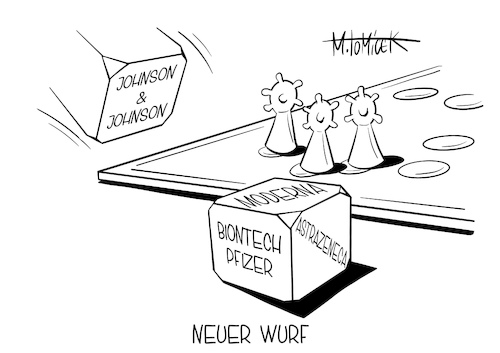 Cartoon: Neuer Wurf (medium) by Mirco Tomicek tagged johnson,and,usa,amerika,notfallzulassung,notfall,zulassung,corona,impfstoff,impf,impfe,impfungen,medizin,impfstrategie,impfplan,impfmittel,hersteller,biontech,pfizer,moderna,astrazeneca,us,beantragt,spritze,cartoon,karikatur,pressekarikatur,mirco,tomicek,johnson,and,usa,amerika,notfallzulassung,notfall,zulassung,corona,impfstoff,impf,impfe,impfungen,medizin,impfstrategie,impfplan,impfmittel,hersteller,biontech,pfizer,moderna,astrazeneca,us,beantragt,spritze,cartoon,karikatur,pressekarikatur,mirco,tomicek