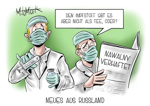 Cartoon: Neues aus Russland (medium) by Mirco Tomicek tagged sputnik,russischer,impfstoff,russland,wirksamkeit,impfen,impfungen,impfe,impf,strategie,impfstrategie,impstoffe,wirkungen,biontech,pfizer,astrazeneca,nawalny,verhaftet,moskau,corona,virus,viren,pandemie,covid19,lockdown,impfplan,medizin,cartoon,karikatur,pressekarikatur,mirco,tomicek,sputnik,russischer,impfstoff,russland,wirksamkeit,impfen,impfungen,impfe,impf,strategie,impfstrategie,impstoffe,wirkungen,biontech,pfizer,astrazeneca,nawalny,verhaftet,moskau,corona,virus,viren,pandemie,covid19,lockdown,impfplan,medizin,cartoon,karikatur,pressekarikatur,mirco,tomicek