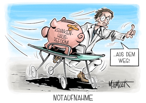 Cartoon: Notaufnahme (medium) by Mirco Tomicek tagged karl,lauterbach,krankenhausreform,krankenhaus,krankenhäuser,reform,notaufnahme,investition,geld,klinik,kliniken,bund,länder,gesundheit,cartoon,karikatur,pressekarikatur,mirco,tomicek,karl,lauterbach,krankenhausreform,krankenhaus,krankenhäuser,reform,notaufnahme,investition,geld,klinik,kliniken,bund,länder,gesundheit,cartoon,karikatur,pressekarikatur,mirco,tomicek