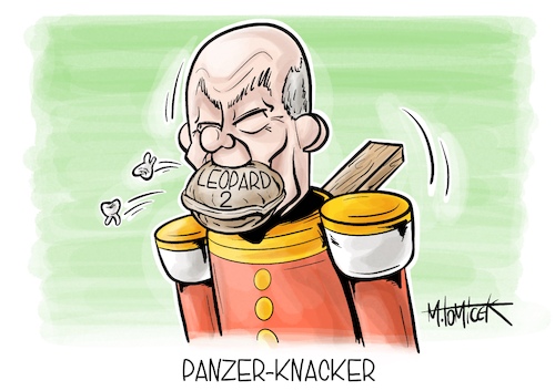 Cartoon: Panzer-Knacker (medium) by Mirco Tomicek tagged panzer,lieferungen,panzerlieferung,panzerlieferungen,leopard,waffen,waffenlieferung,lieferung,waffenlieferungen,olaf,scholz,bundeswehr,kampfpanzer,ukraine,krieg,militär,cartoon,karikatur,pressekarikatur,mirco,tomicek,panzer,lieferungen,panzerlieferung,panzerlieferungen,leopard,waffen,waffenlieferung,lieferung,waffenlieferungen,olaf,scholz,bundeswehr,kampfpanzer,ukraine,krieg,militär,cartoon,karikatur,pressekarikatur,mirco,tomicek