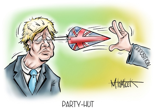 Cartoon: Party-Hut (medium) by Mirco Tomicek tagged boris,johnson,party,gate,partygate,partys,corona,pandemie,lockdown,lockdowns,kontaktbeschränkung,kontakte,besuch,gb,großbritannien,great,britain,england,premierminister,regierung,skandal,skandale,cartoon,karikatur,pressekarikatur,mirco,tomicek,boris,johnson,party,gate,partygate,partys,corona,pandemie,lockdown,lockdowns,kontaktbeschränkung,kontakte,besuch,gb,großbritannien,great,britain,england,premierminister,regierung,skandal,skandale,cartoon,karikatur,pressekarikatur,mirco,tomicek