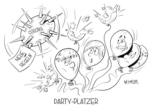 Cartoon: Party-Platzer (medium) by Mirco Tomicek tagged corona,private,party,privat,feier,feiern,partys,deutschland,bundesregierung,bund,länder,gipfel,privaten,raum,strenge,regeln,covid19,regelungen,verschärfen,verschärfungen,ansteckungsgefahr,ansteckung,virus,super,spreader,hochzeitsfeier,cartoon,karikatur,mirco,tomicek,corona,private,party,privat,feier,feiern,partys,deutschland,bundesregierung,bund,länder,gipfel,privaten,raum,strenge,regeln,covid19,regelungen,verschärfen,verschärfungen,ansteckungsgefahr,ansteckung,virus,super,spreader,hochzeitsfeier,cartoon,karikatur,mirco,tomicek