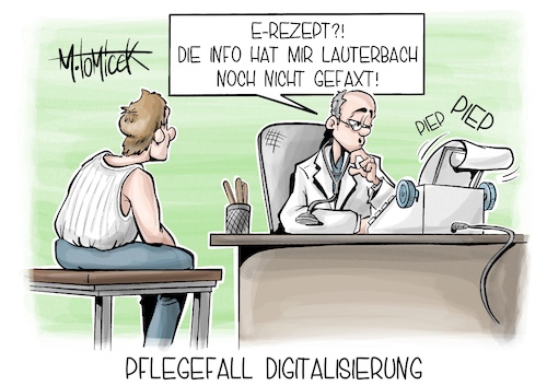 Cartoon: Pflegefall Digitalisierung (medium) by Mirco Tomicek tagged karl,lauterbach,gesundheitswesen,digitalisierung,digital,rezept,digitale,patientenakte,akte,patient,medizin,apotheken,apotheker,ärzte,arzt,rezepte,medikamente,cartoon,karikatur,pressekarikatur,mirco,tomicek,karl,lauterbach,gesundheitswesen,digitalisierung,digital,rezept,digitale,patientenakte,akte,patient,medizin,apotheken,apotheker,ärzte,arzt,rezepte,medikamente,cartoon,karikatur,pressekarikatur,mirco,tomicek