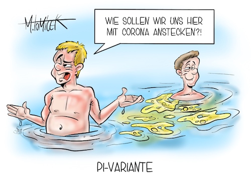 Cartoon: Pi-Variante (medium) by Mirco Tomicek tagged urlaub,urlauber,reise,reisende,reiserückkehrer,rückkehrer,sommerurlaub,sommerferien,meer,see,strand,strandurlaub,baden,badesee,sommer,sonne,corona,delta,variante,virus,mutation,mutationen,inzidenz,inzidenzwert,neuinfektionen,ansteckung,cartoon,karikatur,pressekarikatur,mirco,tomicek,urlaub,urlauber,reise,reisende,reiserückkehrer,rückkehrer,sommerurlaub,sommerferien,meer,see,strand,strandurlaub,baden,badesee,sommer,sonne,corona,delta,variante,virus,mutation,mutationen,inzidenz,inzidenzwert,neuinfektionen,ansteckung,cartoon,karikatur,pressekarikatur,mirco,tomicek