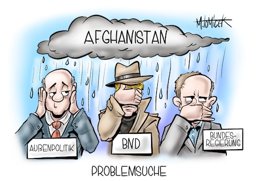 Cartoon: Problemsuche (medium) by Mirco Tomicek tagged afghanistan,kabul,taliban,debakel,schuld,schuldsuche,problemsuche,rettung,bundeswehr,bnd,bundesnachrichtendienst,außenpolitik,politik,bundesregierung,kommunikation,cartoon,karikatur,pressekarikatur,mirco,tomicek,afghanistan,kabul,taliban,debakel,schuld,schuldsuche,problemsuche,rettung,bundeswehr,bnd,bundesnachrichtendienst,außenpolitik,politik,bundesregierung,kommunikation,cartoon,karikatur,pressekarikatur,mirco,tomicek