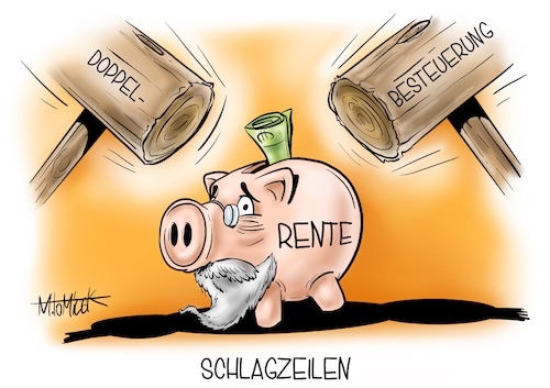 Cartoon: Schlagzeilen (medium) by Mirco Tomicek tagged steuer,steuern,besteuerung,doppel,doppelbesteuerung,rente,renten,rentner,regierung,urteil,urteile,lohn,gehalt,alter,zukunft,rentensteuer,bundesfinanzhof,finanzen,gericht,geld,sparschwein,cartoon,karikatur,pressekarikatur,mirco,tomicek,steuer,steuern,besteuerung,doppel,doppelbesteuerung,rente,renten,rentner,regierung,urteil,urteile,lohn,gehalt,alter,zukunft,rentensteuer,bundesfinanzhof,finanzen,gericht,geld,sparschwein,cartoon,karikatur,pressekarikatur,mirco,tomicek