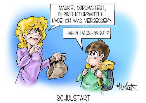 Cartoon: Schulstart (medium) by Mirco Tomicek tagged schule,schulstart,schulbeginn,schüler,lehrer,ende,der,sommerferien,ferien,urlaub,urlauber,rückkehrer,reiserückkehrer,reisen,reise,kinder,jugend,jugendliche,maskenpflicht,masken,maske,testen,getestet,corona,test,bundesländer,unterricht,präsenzunterricht,cartoon,karikatur,pressekarikatur,mirco,tomicek,schule,schulstart,schulbeginn,schüler,lehrer,ende,der,sommerferien,ferien,urlaub,urlauber,rückkehrer,reiserückkehrer,reisen,reise,kinder,jugend,jugendliche,maskenpflicht,masken,maske,testen,getestet,corona,test,bundesländer,unterricht,präsenzunterricht,cartoon,karikatur,pressekarikatur,mirco,tomicek