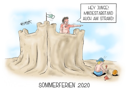 Cartoon: Sommerferien 2020 (medium) by Mirco Tomicek tagged sommerferien,2020,urlaub,sommer,reise,warnung,ferien,strand,meer,sonne,küste,sandburg,verreisen,karikatur,cartoon,tomicek,sommerferien,2020,urlaub,sommer,reise,warnung,ferien,strand,meer,sonne,küste,sandburg,verreisen,karikatur,cartoon,tomicek