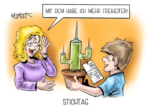 Cartoon: Stichtag (medium) by Mirco Tomicek tagged corona,erleichterungen,erleichterung,geimpfte,geimpft,vorteile,vorteil,lockerung,lockerungen,regeln,regelungen,beschränkungen,beschränkung,einschränkung,lockdown,einkaufen,frisör,sonntag,muttertag,mutter,tag,spritzen,impfungen,impfung,impfstoff,freiheiten,freiheit,genesene,cartoon,karikatur,pressekarikatur,mirco,tomicek,corona,erleichterungen,erleichterung,geimpfte,geimpft,vorteile,vorteil,lockerung,lockerungen,regeln,regelungen,beschränkungen,beschränkung,einschränkung,lockdown,einkaufen,frisör,sonntag,muttertag,mutter,tag,spritzen,impfungen,impfung,impfstoff,freiheiten,freiheit,genesene,cartoon,karikatur,pressekarikatur,mirco,tomicek