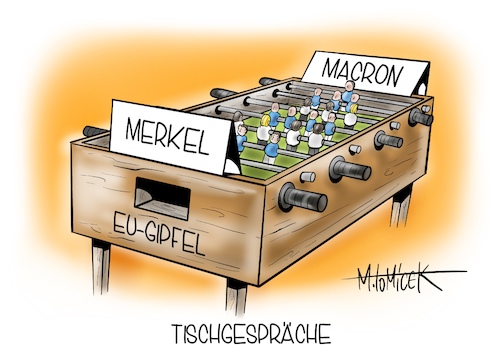 Cartoon: Tischgespräche (medium) by Mirco Tomicek tagged bundeskanzlerin,angela,merkel,französischer,präsident,emmanuel,macron,berlin,essen,abendessen,zu,tisch,gegessen,ausessen,treffen,videokonferenz,eu,gipfel,brüssel,vorgespräche,gespräch,abstimmung,em,fußball,kicker,europameisterschaft,fußballer,tischkicker,cartoon,karikatur,pressekarikatur,mirco,tomicek,bundeskanzlerin,angela,merkel,französischer,präsident,emmanuel,macron,berlin,essen,abendessen,zu,tisch,gegessen,ausessen,treffen,videokonferenz,eu,gipfel,brüssel,vorgespräche,gespräch,abstimmung,em,fußball,kicker,europameisterschaft,fußballer,tischkicker,cartoon,karikatur,pressekarikatur,mirco,tomicek