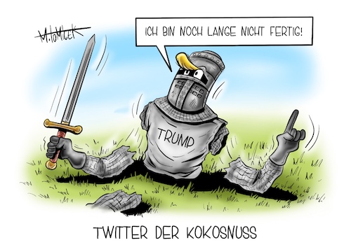 Cartoon: Twitter der Kokosnuss (medium) by Mirco Tomicek tagged donald,trump,wichtige,wichtig,rede,reden,comeback,absicht,zurück,us,präsident,usa,präsidentschaftswahl,president,wahl,wahlen,amerika,wähler,auszählungen,briefwahl,wahlergebnisse,ergebnisse,joe,biden,2024,antritt,neuwahl,wiederwahl,make,america,great,again,twitter,ritter,der,kokosnuss,monty,phyton,weißes,haus,nachfolger,nachfolgen,karikatur,pressekarikatur,cartoon,mirco,tomicek,donald,trump,wichtige,wichtig,rede,reden,comeback,absicht,zurück,us,präsident,usa,präsidentschaftswahl,president,wahl,wahlen,amerika,wähler,auszählungen,briefwahl,wahlergebnisse,ergebnisse,joe,biden,2024,antritt,neuwahl,wiederwahl,make,america,great,again,twitter,ritter,der,kokosnuss,monty,phyton,weißes,haus,nachfolger,nachfolgen,karikatur,pressekarikatur,cartoon,mirco,tomicek