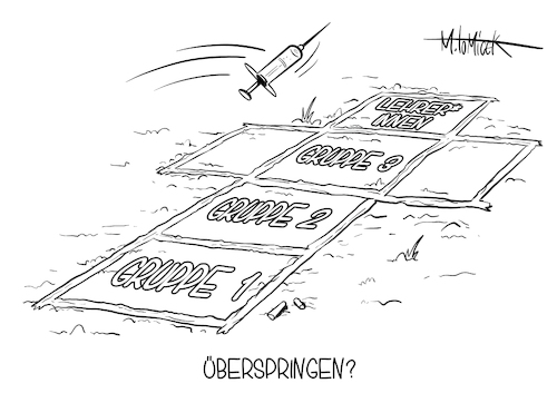 Cartoon: Überspringen? (medium) by Mirco Tomicek tagged impfreihenfolge,reihenfolge,impfung,impfstrategie,schule,schüler,lehrer,lehrerinnen,lehramt,kita,impfstoff,impfe,impftermine,geimpft,überspringen,nach,vorne,betreuer,erzieher,corona,covid19,virus,viren,bekämpfung,cartoon,karikatur,pressekarikatur,mirco,tomicek,impfreihenfolge,reihenfolge,impfung,impfstrategie,schule,schüler,lehrer,lehrerinnen,lehramt,kita,impfstoff,impfe,impftermine,geimpft,überspringen,nach,vorne,betreuer,erzieher,corona,covid19,virus,viren,bekämpfung,cartoon,karikatur,pressekarikatur,mirco,tomicek