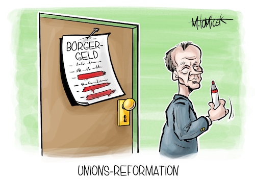 Cartoon: Unions-Reformation (medium) by Mirco Tomicek tagged bürger,geld,hartz,ampel,cdu,csu,union,friedrich,merz,bundesrat,gesetz,blockieren,reformation,reform,cartoon,karikatur,pressekarikatur,mirco,tomicek,bürger,geld,hartz,ampel,cdu,csu,union,friedrich,merz,bundesrat,gesetz,blockieren,reformation,reform,cartoon,karikatur,pressekarikatur,mirco,tomicek