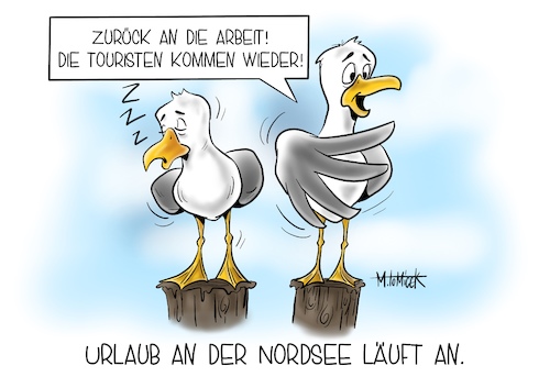 Cartoon: Urlaub an der Nordsee. (medium) by Mirco Tomicek tagged corona,nordsee,urlaub,ferien,meer,strand,möwen,covid19,2020,ferienwohnung,hotel,insel,aktuell,tiere,see,corona,nordsee,urlaub,ferien,meer,strand,möwen,covid19,2020,ferienwohnung,hotel,insel,aktuell,tiere,see