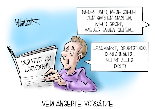 Cartoon: Verlängerte Vorsätze (medium) by Mirco Tomicek tagged verlängerung,shutdown,lockdown,lock,down,verlängert,corona,covid19,geschloßen,einzelhandel,baumarkt,sport,sportstudios,fitness,studios,restaurants,essen,gehen,neujahr,neues,jahr,gute,vorsätze,veränderungen,new,me,frohes,deutschland,politik,maßnahmen,schutz,maskenpflicht,fallzahlen,impfstoff,virus,viren,cartoon,karikatur,pressekarikatur,mirco,tomicek,verlängerung,shutdown,lockdown,lock,down,verlängert,corona,covid19,geschloßen,einzelhandel,baumarkt,sport,sportstudios,fitness,studios,restaurants,essen,gehen,neujahr,neues,jahr,gute,vorsätze,veränderungen,new,me,frohes,deutschland,politik,maßnahmen,schutz,maskenpflicht,fallzahlen,impfstoff,virus,viren,cartoon,karikatur,pressekarikatur,mirco,tomicek