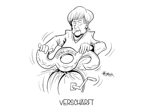 Cartoon: Verschärft (medium) by Mirco Tomicek tagged bund,länder,corona,regeln,verschärfen,beschluss,beschlussvorlage,kanzlerin,angela,merkel,ministerpräsident,mindestbußgeld,bußgeld,maskenverweigerer,strafe,masken,verweigerer,covid19,großveranstaltungen,veranstaltungen,konzerte,sport,sportveranstaltungen,absagen,verschieben,verschärft,karikatur,cartoon,mirco,tomicek,bund,länder,corona,regeln,verschärfen,beschluss,beschlussvorlage,kanzlerin,angela,merkel,ministerpräsident,mindestbußgeld,bußgeld,maskenverweigerer,strafe,masken,verweigerer,covid19,großveranstaltungen,veranstaltungen,konzerte,sport,sportveranstaltungen,absagen,verschieben,verschärft,karikatur,cartoon,mirco,tomicek