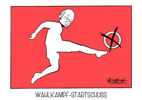 Cartoon: Wahlkampf-Startschuss (medium) by Mirco Tomicek tagged bundeskanzler,olaf,scholz,landtagswahl,wahl,wahlen,wahlkampf,bayern,fragen,bürger,spd,bundesliga,start,startschuss,anpfiff,münchen,werder,bremen,cartoon,karikatur,pressekarikatur,mirco,tomicek,bundeskanzler,olaf,scholz,landtagswahl,wahl,wahlen,wahlkampf,bayern,fragen,bürger,spd,bundesliga,start,startschuss,anpfiff,münchen,werder,bremen,cartoon,karikatur,pressekarikatur,mirco,tomicek