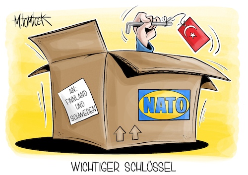 Cartoon: Wichtiger Schlüssel (medium) by Mirco Tomicek tagged schweden,finnland,nato,mitgliedschaft,beantragt,mitglieder,türkei,erdogan,abstimmung,zustimmung,bündnis,ikea,cartoon,karikatur,pressekarikatur,mirco,tomicek,schweden,finnland,nato,mitgliedschaft,beantragt,mitglieder,türkei,erdogan,abstimmung,zustimmung,bündnis,ikea,cartoon,karikatur,pressekarikatur,mirco,tomicek