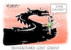 Cartoon: Drachenzähmen leicht gemacht (small) by Mirco Tomicek tagged china,annalena,baerbock,reise,außenministerin,besuch,themen,ukraine,taiwan,komplex,schwierig,zusammenarbeit,partner,partnerschaft,chancen,drache,drachen,cartoon,karikatur,pressekarikatur,mirco,tomicek