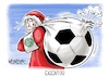 Cartoon: Eigentor (small) by Mirco Tomicek tagged dfb krise krisensitzung krisenkonferenz oliver bierhoff deutscher fußballbund fußball fußballer wm weltmeisterschaft katar quatar hansi flick trainer weihnachten weihnachtsmann karikatur cartoon pressekarikatur mirco tomicek