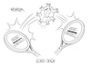 Cartoon: Euro Open (small) by Mirco Tomicek tagged deutschland,grenze,grenzen,dicht,schließen,kontrolle,kontrolliert,mutation,mutiert,mutanten,österreich,tschechien,grenzkontrolle,viren,virus,pandemie,lockdown,shutdown,australien,open,tennis,corona,covid19,coronamutation,cartoon,karikatur,pressekarikatur,mirco,tomicek