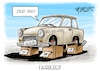 Cartoon: Fahrbereit (small) by Mirco Tomicek tagged berlin,wahl,wahlen,wahlchaos,wiederholungswahl,wiederholung,gewählt,rot,grün,spd,cdu,linke,trabbi,trabant,karikatur,pressekarikatur,cartoon,mirco,tomicek