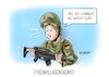 Cartoon: Freiwilligendienst (small) by Mirco Tomicek tagged bundeswehr,freiwilligendienst,freiwillig,heimat,heimatschutz,dienst,zivil,verteidigungsministerin,kramp,karrenbauer,akk,deutschland,wehr,wehrdienst,soldat,soldaten,verteidigung,cartoon,karikatur,mirco,tomicek