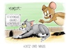 Cartoon: Katz und Maus (small) by Mirco Tomicek tagged nancy,faeser,innenministerin,stationäre,grenzen,grenzkontrolle,grenzkontrollen,kontrollen,gdp,gewerkschaft,der,polizei,kritik,schleuser,flüchtlinge,tschechien,polen,tom,und,jerry,karikatur,pressekarikatur,cartoon,mirco,tomicek