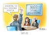 Cartoon: Ratlos (small) by Mirco Tomicek tagged nato,beratung,brüssel,gespräch,unterstützung,ukraine,verstärkung,ostflanke,russland,krieg,staaten,isolation,corona,quarantäne,quarantänepflicht,pflicht,karl,lauterbach,cartoon,karikatur,pressekarikatur,mirco,tomicek