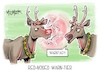 Cartoon: Red-Nosed Warn-Tier (small) by Mirco Tomicek tagged probealarm,probe,alarm,warntag,warnung,warnen,frühwarnsystem,warnsystem,handys,handy,smartphone,nachricht,red,nosed,reindeer,weihnachten,cartoon,karikatur,pressekarikatur,mirco,tomicek