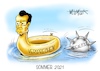 Cartoon: Sommer 2021 (small) by Mirco Tomicek tagged jens,spahn,bundesgesundheitsminister,impfen,impfungen,impfstoff,impfstoffe,impfpriorisierung,priorisierung,gedämpft,sommer,urlaub,juni,impfangebot,corona,virus,lockdown,pandemie,cartoon,karikatur,pressekarikatur,mirco,tomicek