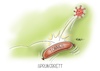 Cartoon: Sprungbrett (small) by Mirco Tomicek tagged tönnies,corona,testes,covid19,gütersloh,virus,wurst,fleischindustrie,fleisch,sicherheit,toennies,karikatur,mirco,tomicek,cartoon