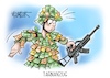 Cartoon: Tarnanzug (small) by Mirco Tomicek tagged olaf,scholz,russland,ukraine,krieg,sondervermögen,100,milliarden,euro,bundeswehr,militär,finanzen,finanzierung,geld,paket,bundeswehrsoldaten,soldaten,deutschland,cartoon,karikatur,pressekarikatur,mirco,tomicek