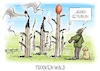 Cartoon: Trocken-Wald (small) by Mirco Tomicek tagged statistisches,bundesamt,zahlen,wald,waldschäden,waldschaden,bäume,wälder,waldbrand,waldbrandgefahr,brand,brandgefahr,trockenheit,trocken,trockenperiode,hitze,sommer,sonne,jäger,förster,natur,naturschutz,pflanzen,karikatur,pressekarikatur,cartoon,mirco,tomicek