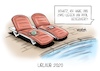 Cartoon: Urlaub 2020 (small) by Mirco Tomicek tagged corona,covid19,urlaub,2020,pool,hotel,ferien,hostel,liegen,sonnenliege,aktuell,tomicek,mundschutz,maske,virus,typisch,deutsch