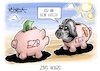 Cartoon: Zins Wars (small) by Mirco Tomicek tagged fed,ezb,leitzinsen,leitzins,zinsen,zins,us,notenbank,europäische,zentralbank,geld,euro,inflation,konjunktur,sparen,bank,star,wars,day,fourth,may,vierter,mai,darth,vader,cartoon,karikatur,pressekarikatur,mirco,tomicek