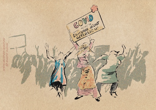 Cartoon: Berliner Covid Demo (medium) by Guido Kuehn tagged berlin,covid,corona,berlin,covid,corona